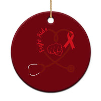 Fight AIDS Nurse Ceramic Ornament Red Ribbon HIV Awareness Gift - Wonder Print Shop