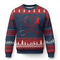 Fight AIDS Nurse Ugly Christmas Sweater Red Ribbon HIV Awareness Gift - Wonder Print Shop