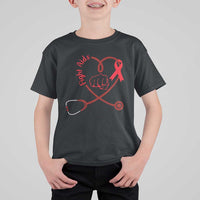 Fight AIDS Nurse T Shirt For Kid Red Ribbon HIV Awareness Gift - Wonder Print Shop