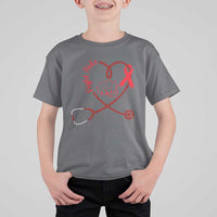 Fight AIDS Nurse T Shirt For Kid Red Ribbon HIV Awareness Gift - Wonder Print Shop