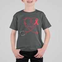 Fight AIDS Nurse T Shirt For Kid Red Ribbon HIV Awareness Gift - Wonder Print Shop