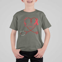 Fight AIDS Nurse T Shirt For Kid Red Ribbon HIV Awareness Gift - Wonder Print Shop