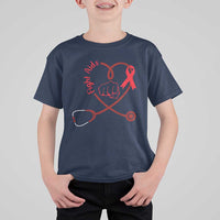 Fight AIDS Nurse T Shirt For Kid Red Ribbon HIV Awareness Gift - Wonder Print Shop