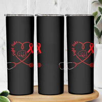 Fight AIDS Nurse Skinny Tumbler Red Ribbon HIV Awareness Gift - Wonder Print Shop