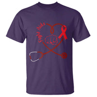 Fight AIDS Nurse T Shirt Red Ribbon HIV Awareness Gift - Wonder Print Shop