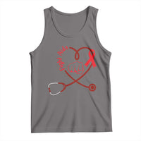 Fight AIDS Nurse Tank Top Red Ribbon HIV Awareness Gift - Wonder Print Shop