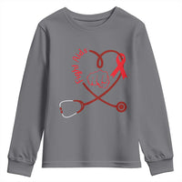 Fight AIDS Nurse Youth Sweatshirt Red Ribbon HIV Awareness Gift - Wonder Print Shop