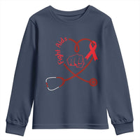Fight AIDS Nurse Youth Sweatshirt Red Ribbon HIV Awareness Gift - Wonder Print Shop