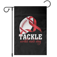 Tackle World AIDS Day Garden Flag Red Ribbon Football Awareness Gift - Wonder Print Shop