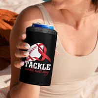 Tackle World AIDS Day 4 in 1 Can Cooler Tumbler Red Ribbon Football Awareness Gift - Wonder Print Shop