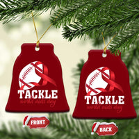 Tackle World AIDS Day Ceramic Ornament Red Ribbon Football Awareness Gift - Wonder Print Shop