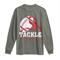 Tackle World AIDS Day Long Sleeve Shirt Red Ribbon Football Awareness Gift - Wonder Print Shop