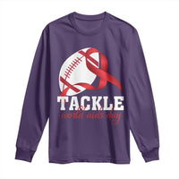 Tackle World AIDS Day Long Sleeve Shirt Red Ribbon Football Awareness Gift - Wonder Print Shop