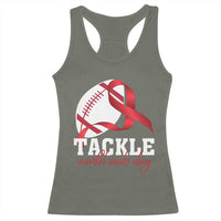 Tackle World AIDS Day Racerback Tank Top Red Ribbon Football Awareness Gift - Wonder Print Shop