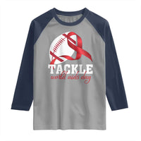 Tackle World AIDS Day Raglan Shirt Red Ribbon Football Awareness Gift - Wonder Print Shop