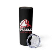 Tackle World AIDS Day Skinny Tumbler Red Ribbon Football Awareness Gift - Wonder Print Shop