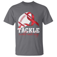 Tackle World AIDS Day T Shirt Red Ribbon Football Awareness Gift - undefined