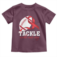 Tackle World AIDS Day Toddler T Shirt Red Ribbon Football Awareness Gift - Wonder Print Shop