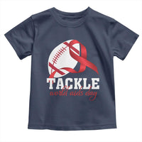 Tackle World AIDS Day Toddler T Shirt Red Ribbon Football Awareness Gift - Wonder Print Shop