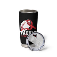 Tackle World AIDS Day Tumbler Cup Red Ribbon Football Awareness Gift - Wonder Print Shop