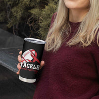 Tackle World AIDS Day Tumbler Cup Red Ribbon Football Awareness Gift - Wonder Print Shop