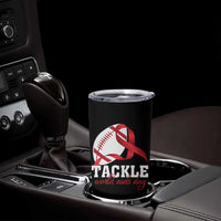 Tackle World AIDS Day Tumbler Cup Red Ribbon Football Awareness Gift - Wonder Print Shop