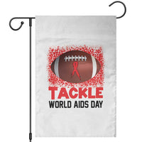 Tackle World AIDS Day Garden Flag Football HIV Awareness Red Ribbon - Wonder Print Shop