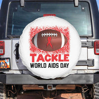 Tackle World AIDS Day Spare Tire Cover Football HIV Awareness Red Ribbon - Wonder Print Shop