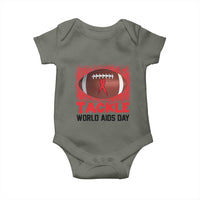 Tackle World AIDS Day Baby Onesie Football HIV Awareness Red Ribbon - Wonder Print Shop