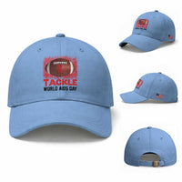 Tackle World AIDS Day Baseball Cap Football HIV Awareness Red Ribbon