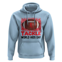 Tackle World AIDS Day Hoodie Football HIV Awareness Red Ribbon - Wonder Print Shop