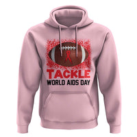Tackle World AIDS Day Hoodie Football HIV Awareness Red Ribbon - Wonder Print Shop