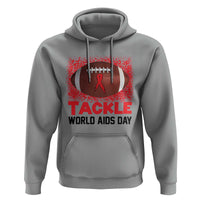 Tackle World AIDS Day Hoodie Football HIV Awareness Red Ribbon - Wonder Print Shop