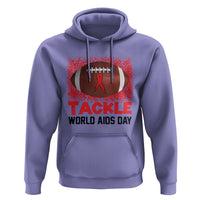 Tackle World AIDS Day Hoodie Football HIV Awareness Red Ribbon - Wonder Print Shop