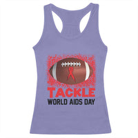Tackle World AIDS Day Racerback Tank Top Football HIV Awareness Red Ribbon - Wonder Print Shop