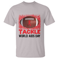 Tackle World AIDS Day T Shirt Football HIV Awareness Red Ribbon - Wonder Print Shop