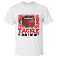 Tackle World AIDS Day T Shirt Football HIV Awareness Red Ribbon - Wonder Print Shop