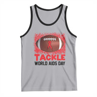 Tackle World AIDS Day Tank Top Football HIV Awareness Red Ribbon - Wonder Print Shop