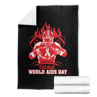 AIDS Awareness Throw Blanket Ribbon HIV Tackle Football Gift - Wonder Print Shop