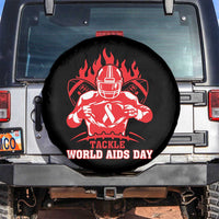 AIDS Awareness Spare Tire Cover Ribbon HIV Tackle Football Gift - Wonder Print Shop