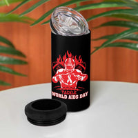 AIDS Awareness 4 in 1 Can Cooler Tumbler Ribbon HIV Tackle Football Gift - Wonder Print Shop