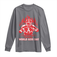 AIDS Awareness Long Sleeve Shirt Ribbon HIV Tackle Football Gift - Wonder Print Shop