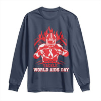 AIDS Awareness Long Sleeve Shirt Ribbon HIV Tackle Football Gift - Wonder Print Shop
