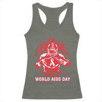 AIDS Awareness Racerback Tank Top Ribbon HIV Tackle Football Gift - Wonder Print Shop
