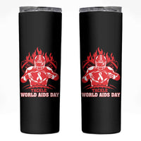 AIDS Awareness Skinny Tumbler Ribbon HIV Tackle Football Gift - Wonder Print Shop