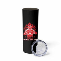 AIDS Awareness Skinny Tumbler Ribbon HIV Tackle Football Gift - Wonder Print Shop
