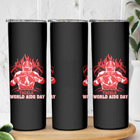 AIDS Awareness Skinny Tumbler Ribbon HIV Tackle Football Gift - Wonder Print Shop