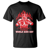 AIDS Awareness T Shirt Ribbon HIV Tackle Football Gift - Wonder Print Shop