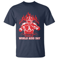 AIDS Awareness T Shirt Ribbon HIV Tackle Football Gift - Wonder Print Shop