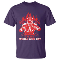 AIDS Awareness T Shirt Ribbon HIV Tackle Football Gift - Wonder Print Shop